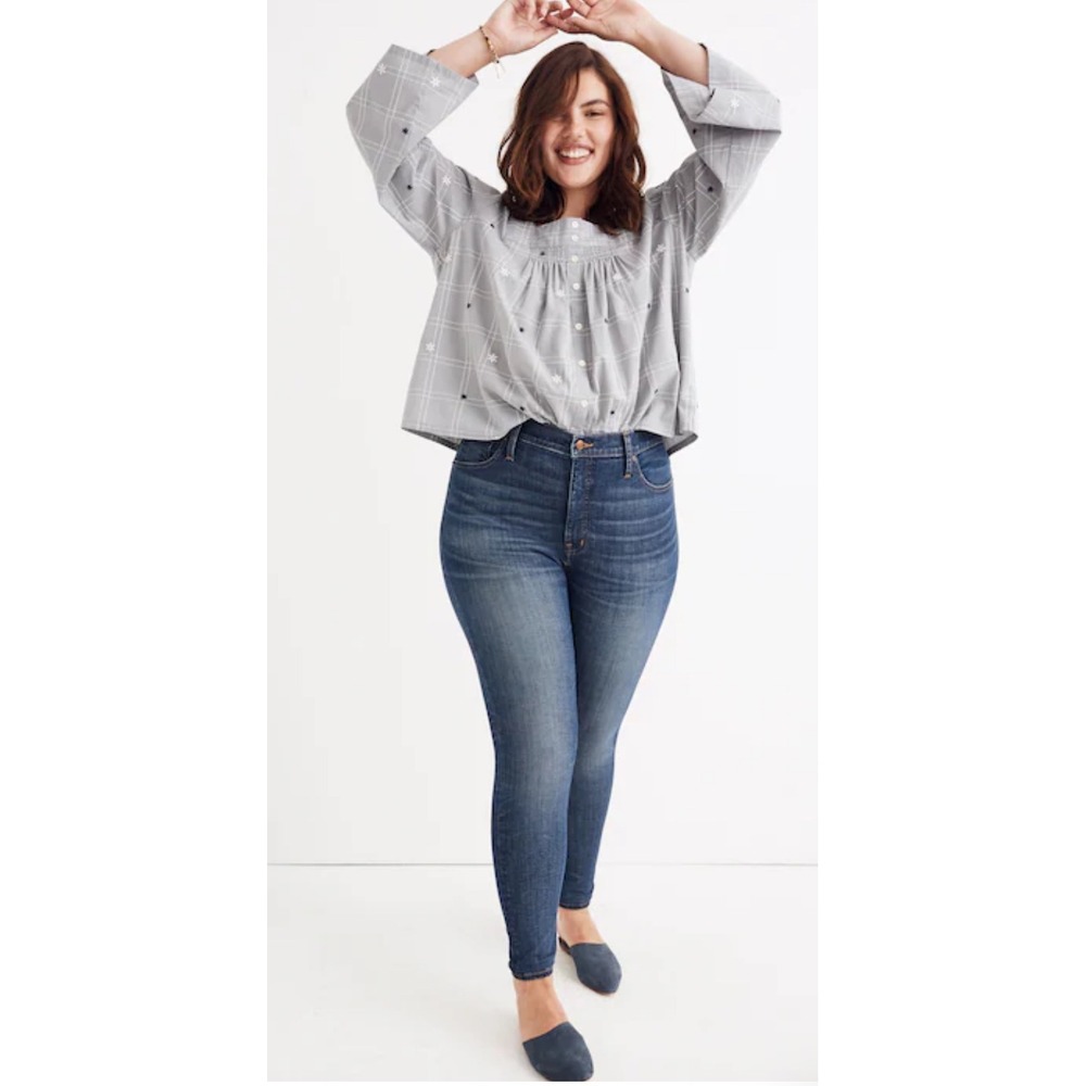 Madewell 10 High-Rise Skinny Jeans W36 Dark Indigo Stretch J9424 Slimming Pocket